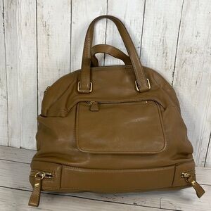 Talbots Extra Large Tan Leather Satchel Bag